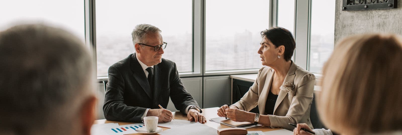 Executives reviewing security strategy in a boardroom